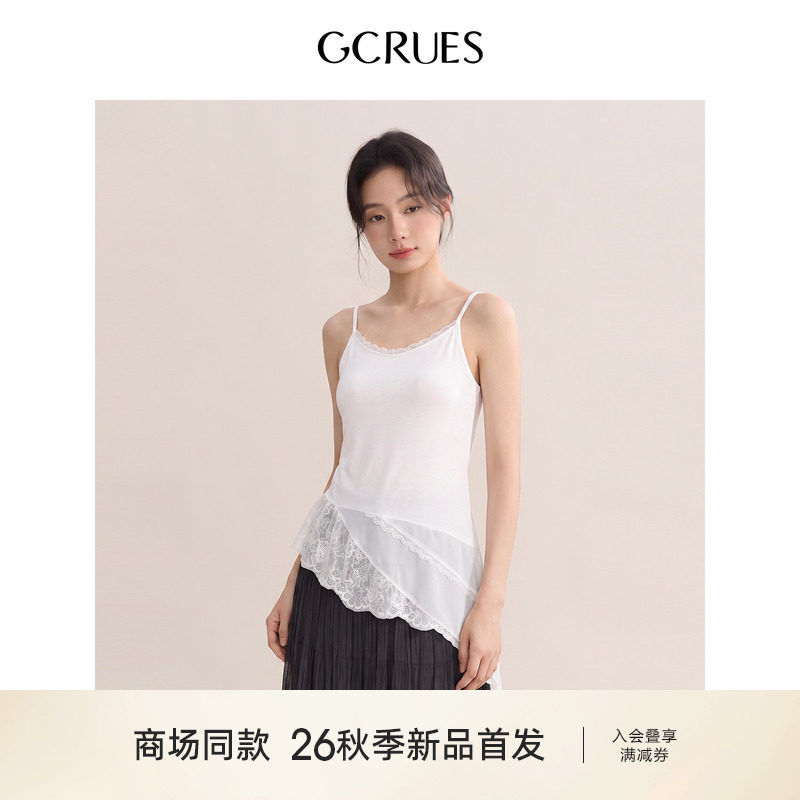 GCRUES韩版蕾丝拼接吊带背心女秋图片