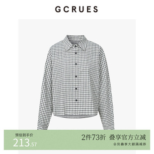 女春季 GCRUES商场同款 百搭英伦风格 子衬衫 G02C01A0962 新款