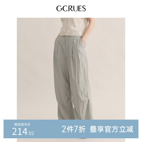 GCRUES美式工装裤女夏季高腰百搭