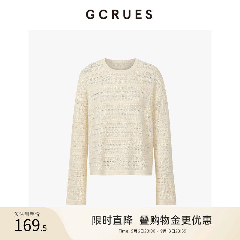 GCRUES镂空套头毛衫圆领图片