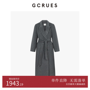 配腰带 单面呢外套 G09D05A0652 长毛皮草感西装 GCRUES经典