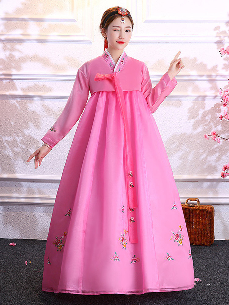 朝鲜服装鲜族服大长今女韩服改良韩国宫廷古装民族舞蹈演出服成人