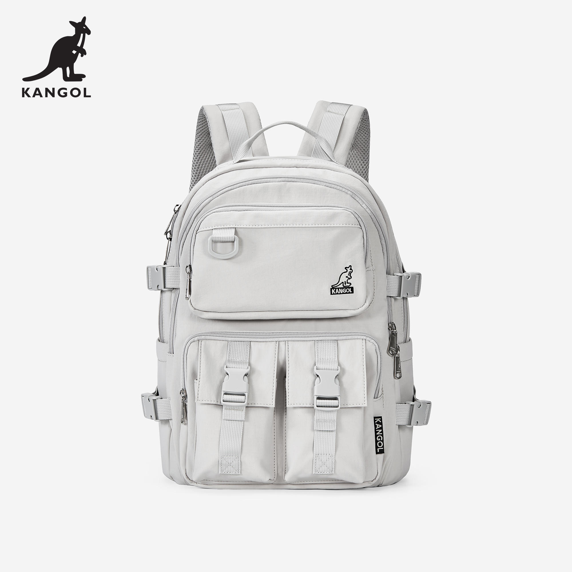 KANGOL双肩包女背包旅行轻便户外防水包大容量电脑包多口袋书包男
