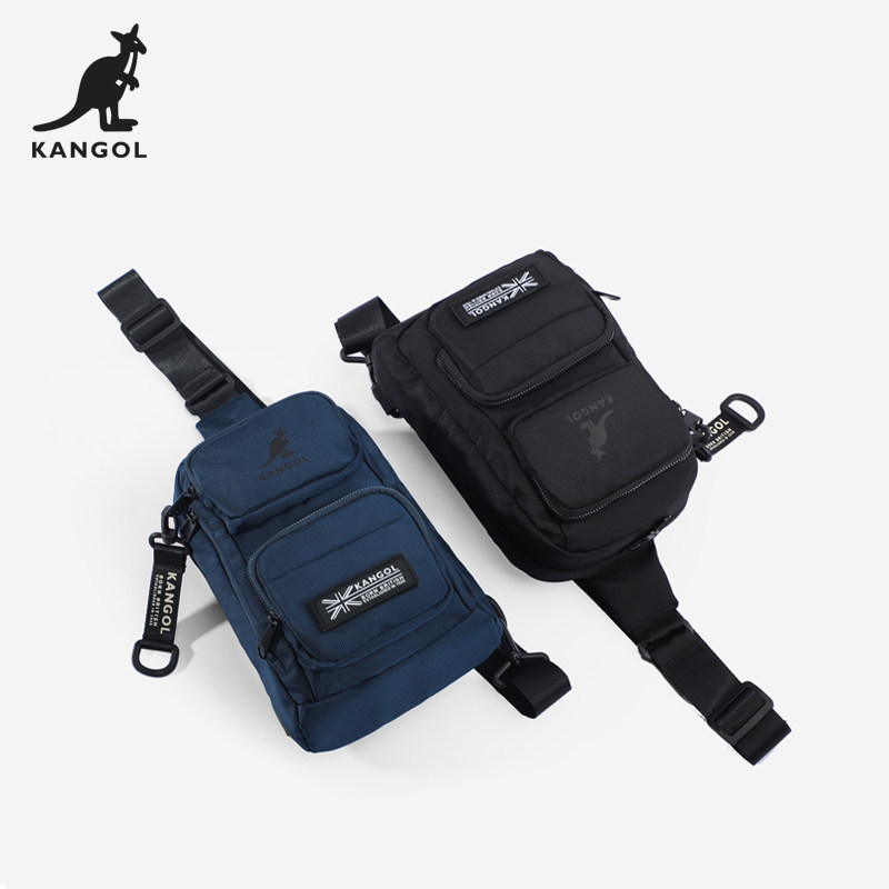 KANGOL官方正品时尚男骑行防泼水斜挎旅行背包潮流情侣大容量胸包_虎窝淘