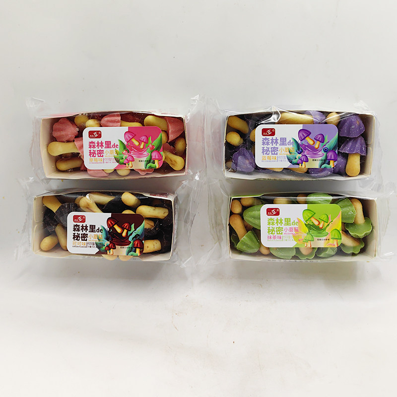 利欣森林里de秘密小蘑菇饼干草莓味蓝莓味抹茶味可可味休闲零食