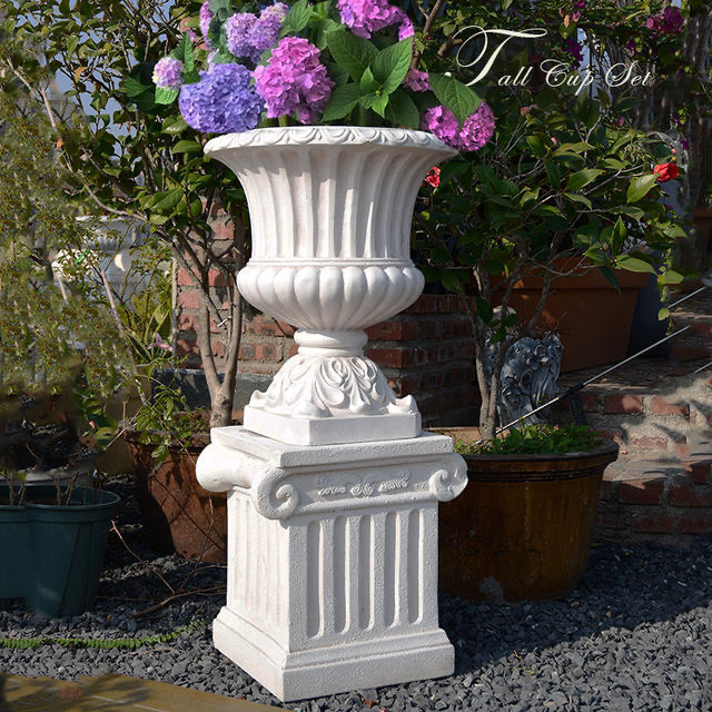 欧式花园罗马柱大号高脚奖杯花盆别墅门口户外庭院摆件落地装饰品,家居饰品,花盆,淘宝优惠券,粉丝福利购,淘宝优惠卷