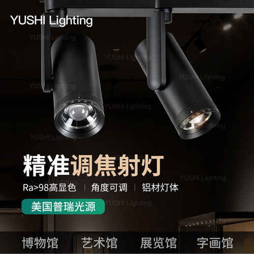 博物馆专用轨道射灯画廊展会美术馆展览照画灯明装调焦防眩聚光灯