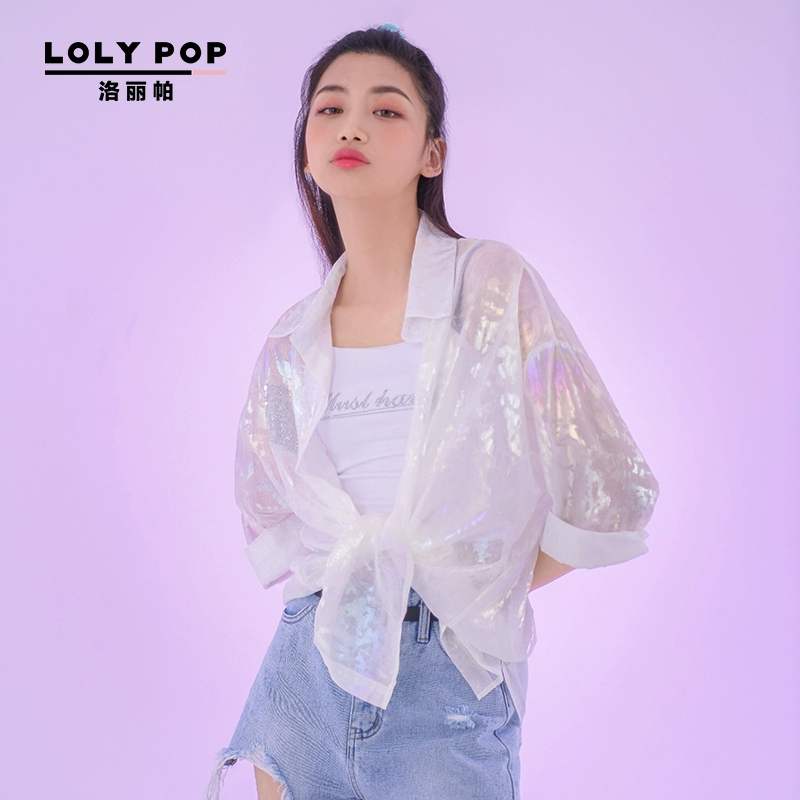 Lolypa Lolypop nữ thời trang áo sơ mi trắng mới mùa hè áo sơ mi giản dị hàng đầu - Áo sơ mi