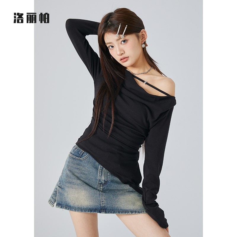 洛丽帕轻熟风露肩上衣