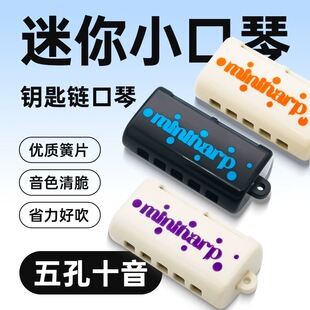 孔声迷你口琴5孔10音全音阶口琴独奏乐器小口琴钥匙扣口琴