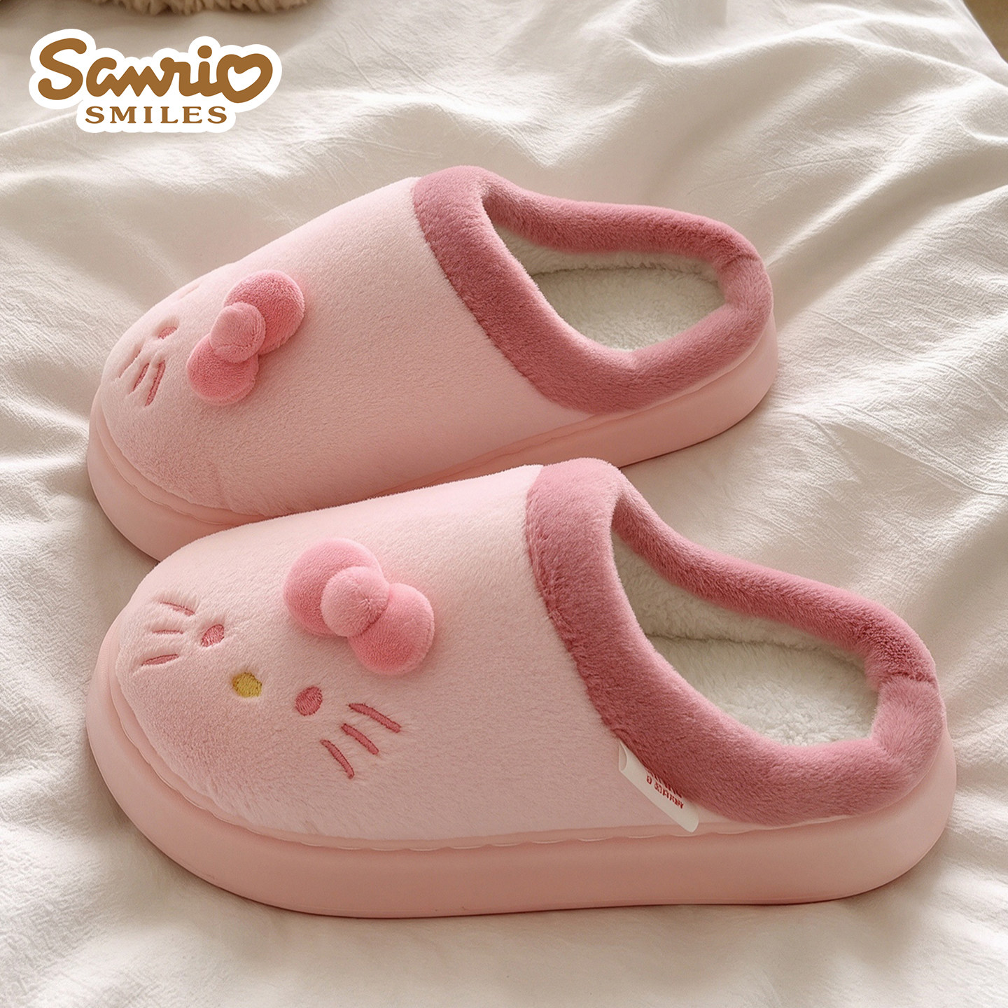 HelloKitty女款保暖防滑棉拖鞋