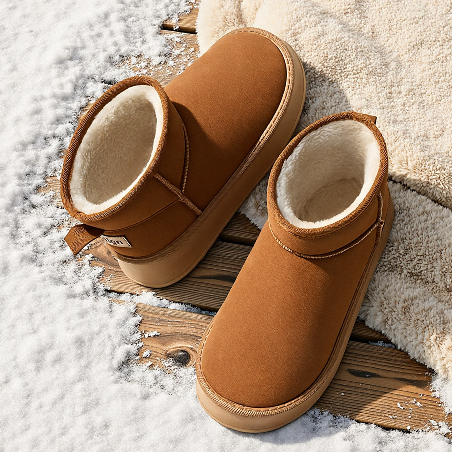 厚底中筒复古风雪地靴女2025新款