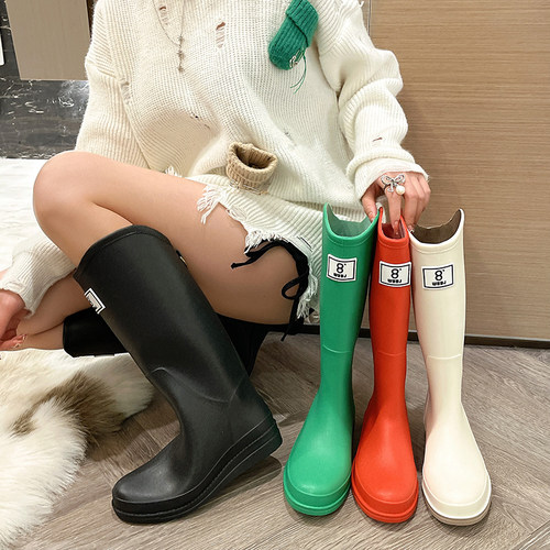 徒步时尚雨鞋女款新款高筒防水