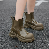 防滑水鞋 外穿防水雨鞋 下雨天穿 鞋 网红马丁雨靴女款 软底胶鞋 时尚