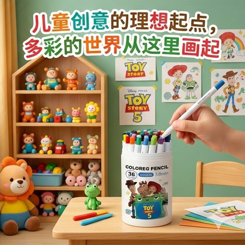 迪士尼画画专用可擦彩色铅笔