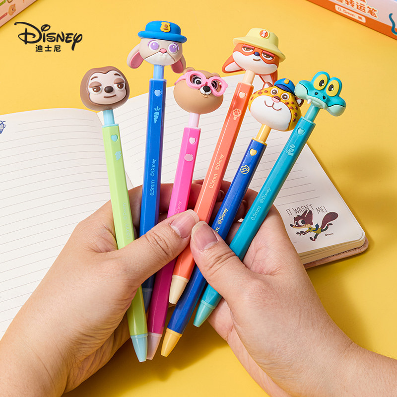 Disney迪士尼卡通可爱圆珠笔疯狂动物城学生惊喜盲盒按动笔女生高颜值创意礼品男孩考试奖励生日礼物学习用品