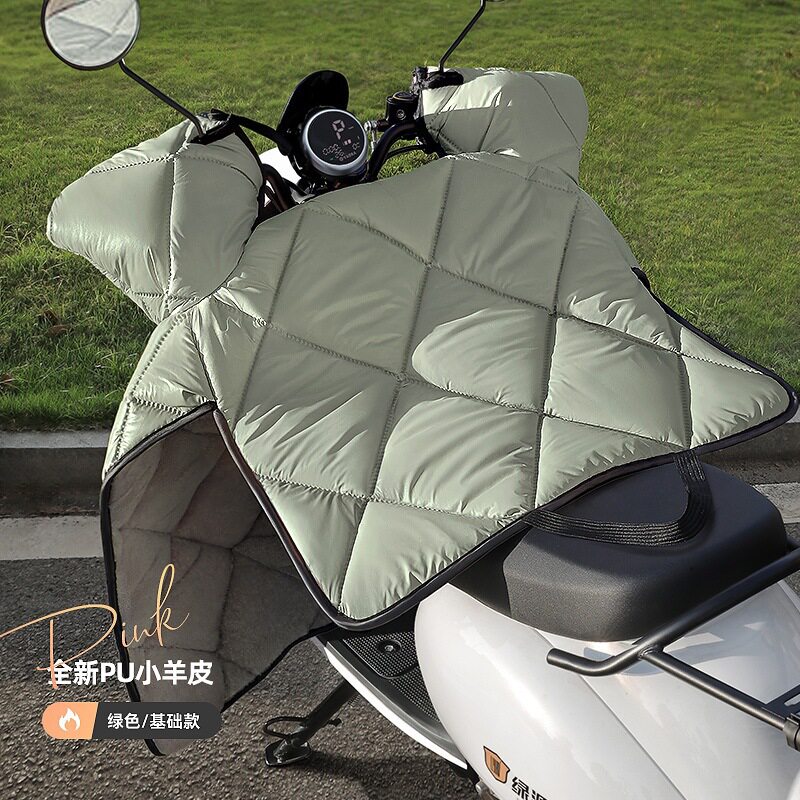 防水羊皮档厚冬款小号电瓶车摩托车女士冬季包邮连体款挡风被塑料