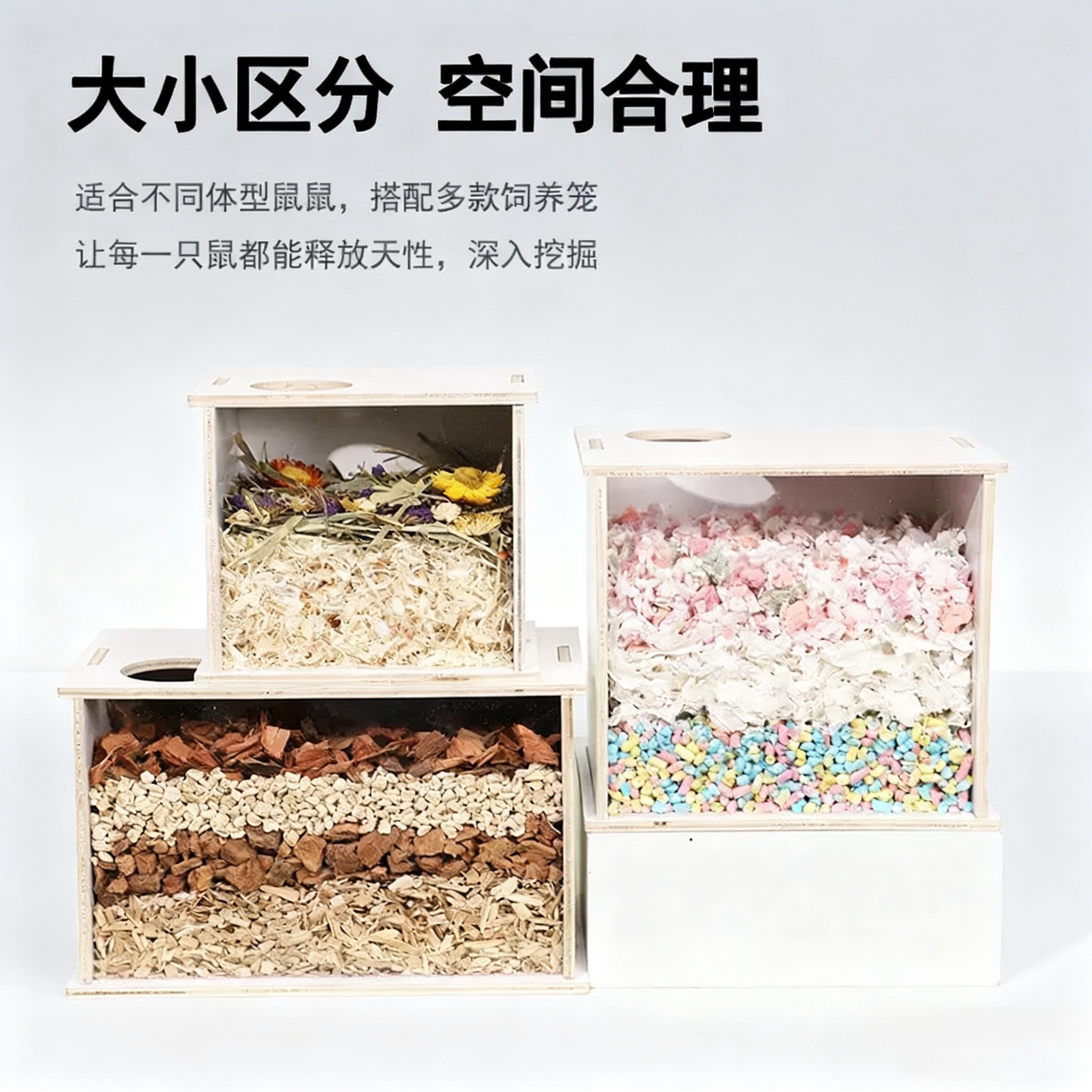 仓鼠躲避屋金丝熊挖掘盒小房子笼子造景用品平台冬天躲避窝仓鼠窝
