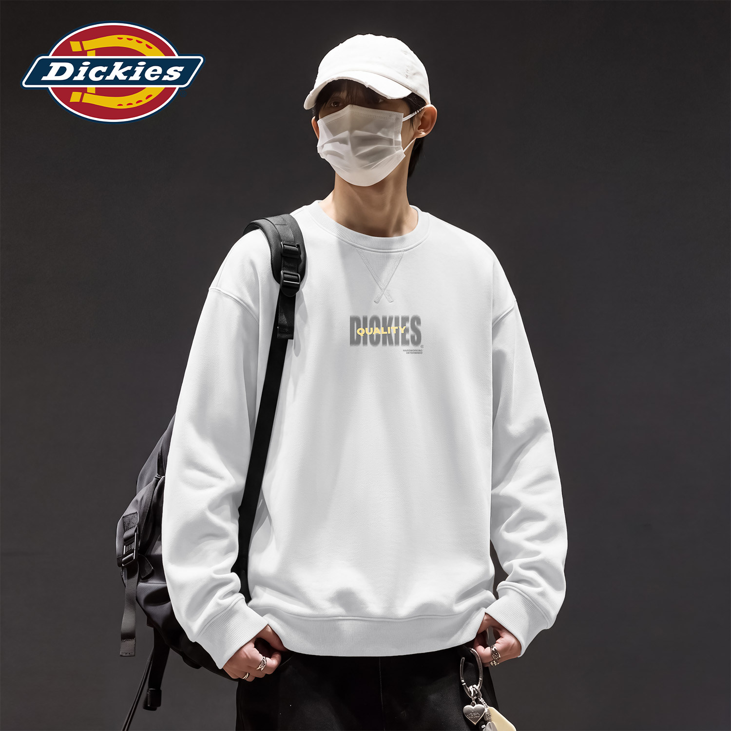 Dickies美式字母印花圆领卫衣男款秋季宽松潮牌百搭休闲长袖上衣