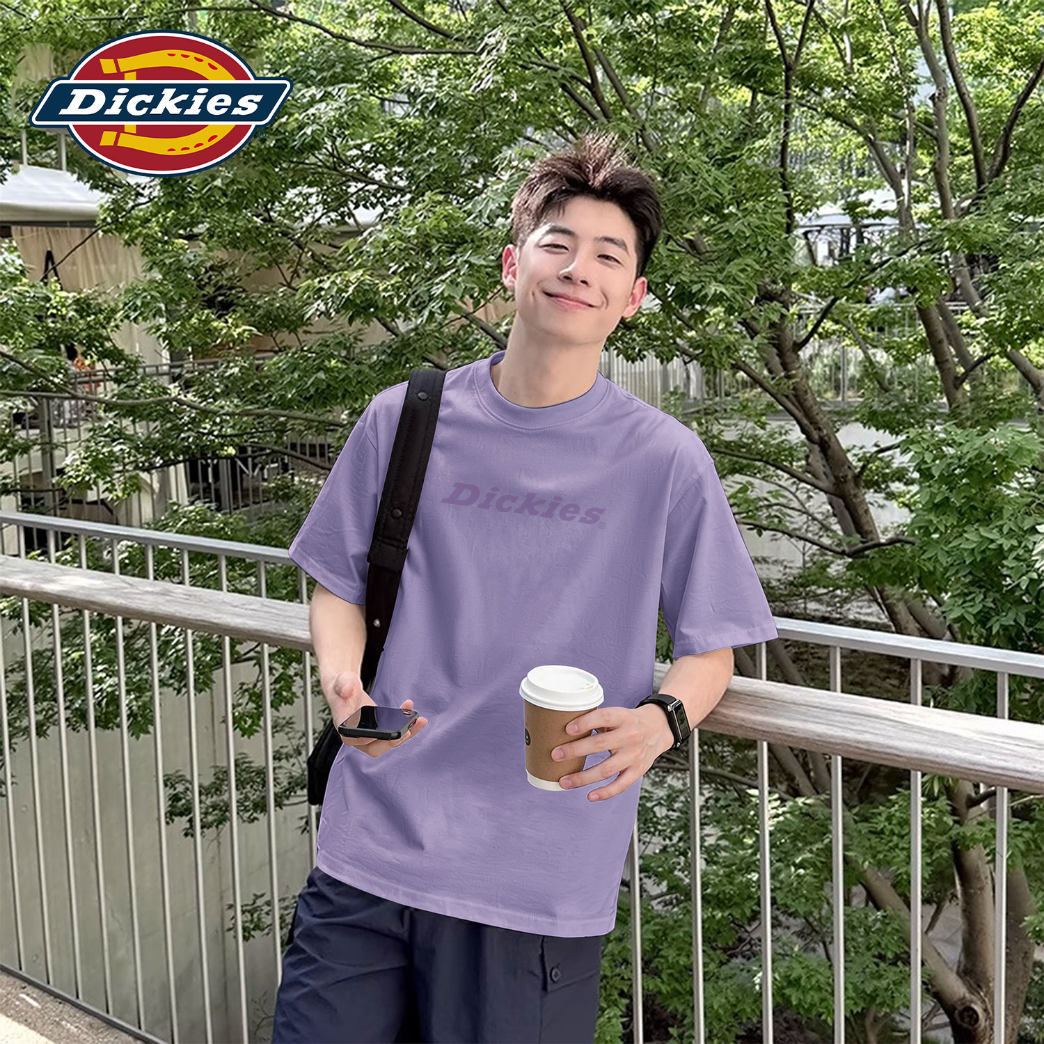 Dickies男士纯棉短袖2026新款青少年宽松透气百搭上衣休闲印花T恤