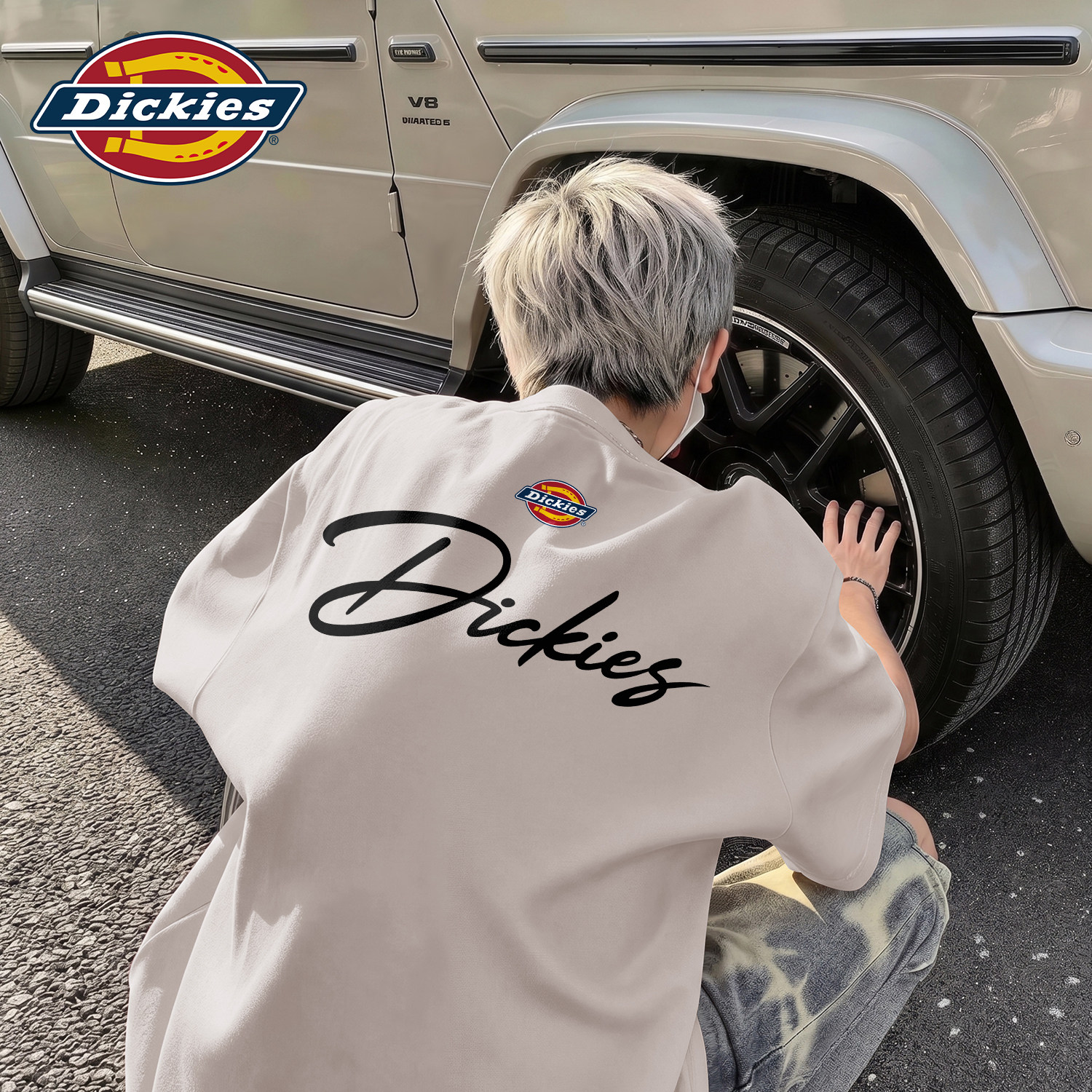 Dickies纯棉印花T恤男款宽松透气休闲上衣2026新款夏圆领打底短袖