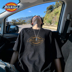 Dickies拼接短袖T恤男款2026新款夏季解构半袖学生青少年美式上衣