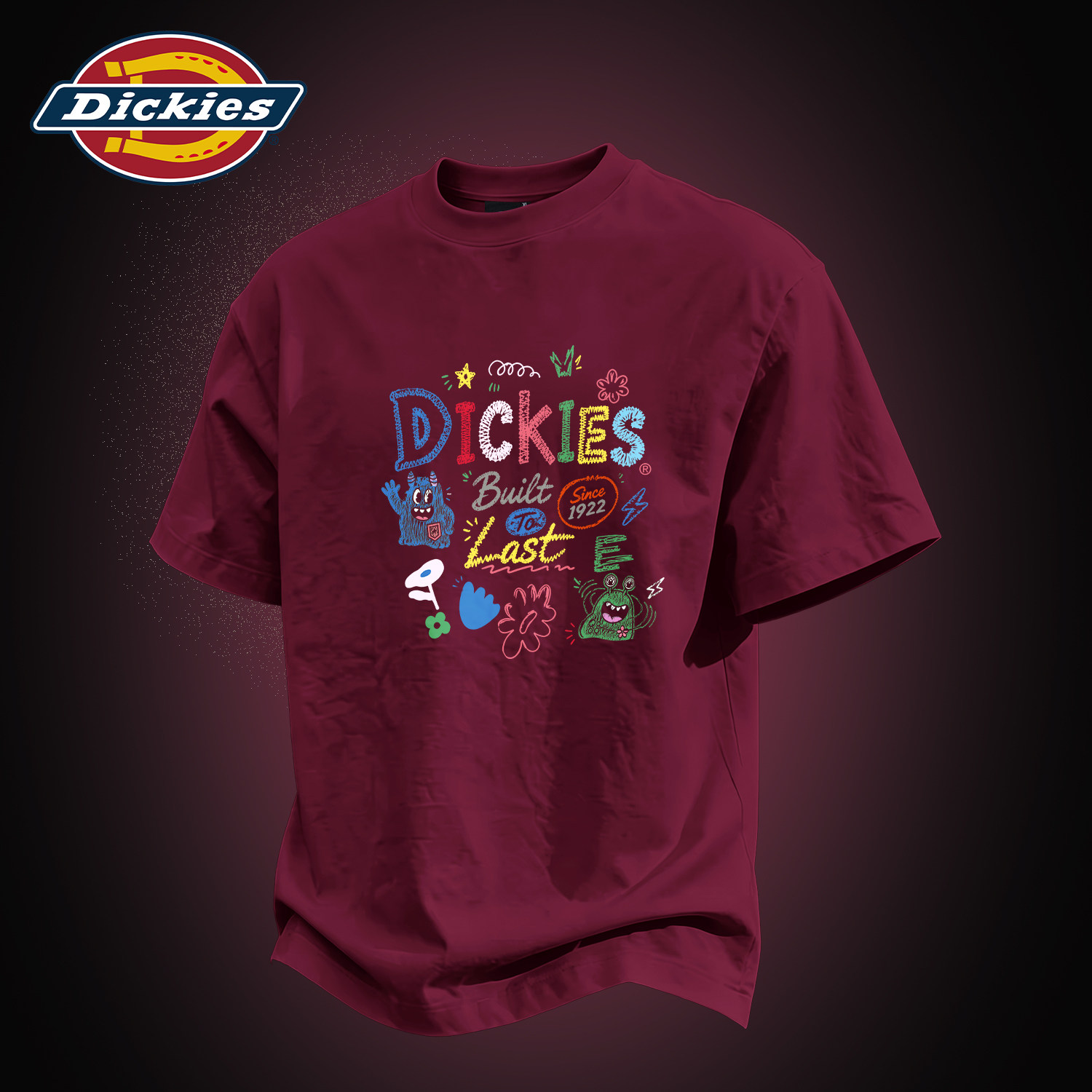 Dickies美式潮牌印花短袖T恤男夏季宽松透气圆领休闲纯棉打底上衣