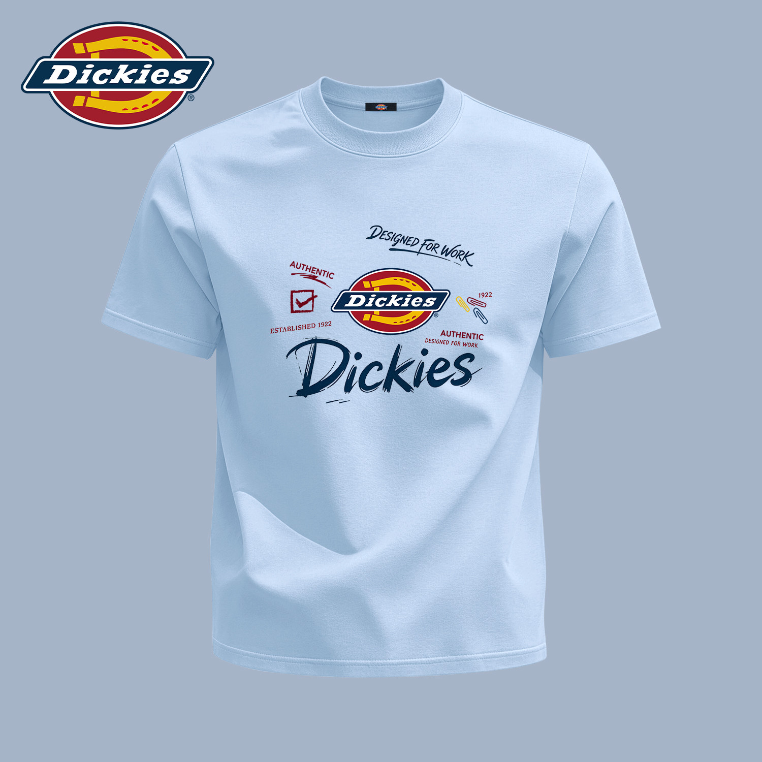 Dickies短袖T恤男夏款宽松圆领LOGO印花潮牌上衣夏季男士大码体恤