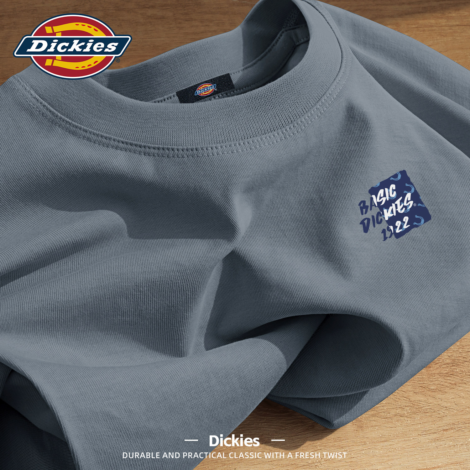 Dickies美式休闲短袖t恤男生夏季宽松大码五分袖潮流时尚男士半袖