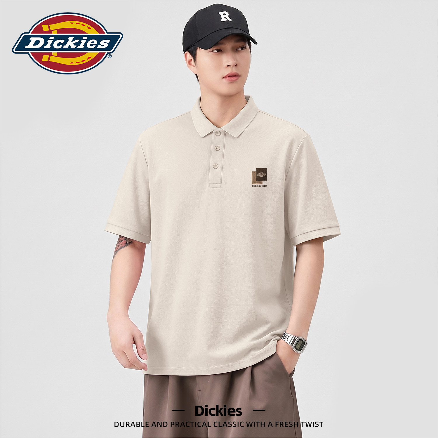 Dickies潮牌正品短袖polo衫男士夏季翻领上衣爸爸装青少年半袖男