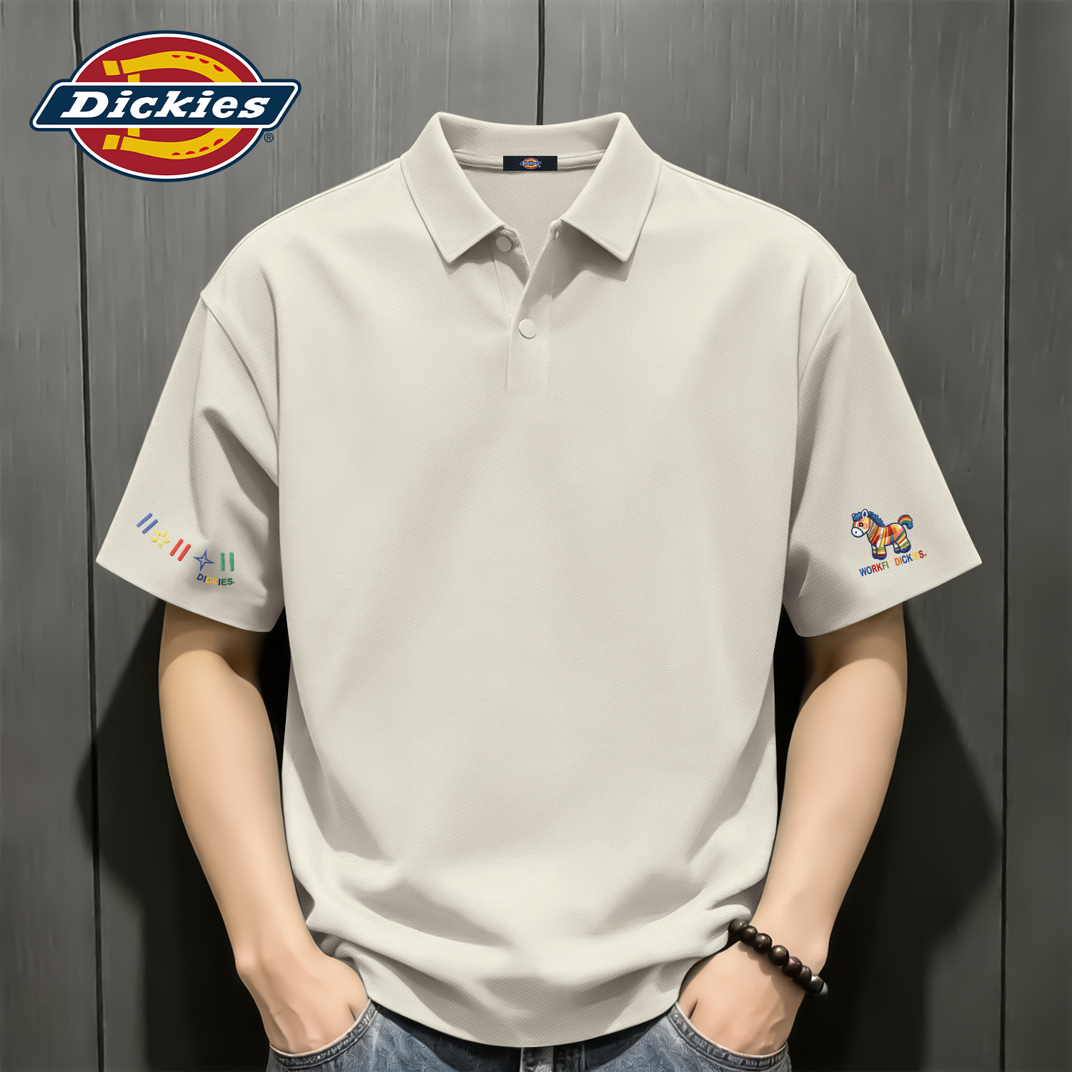 Dickies冰感POLO衫男短袖翻领衬衣夏季凉快透气青少年休闲半袖T男