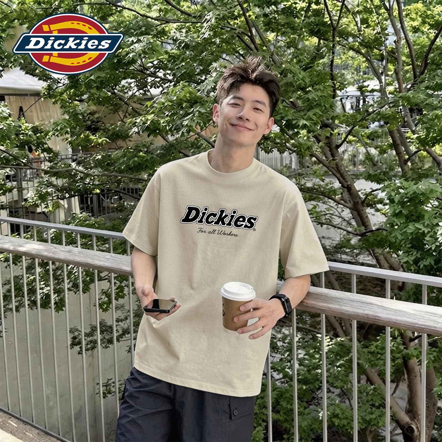 Dickies青少年纯棉T恤男款2026新款夏季印花潮牌上衣宽松休闲短袖图片