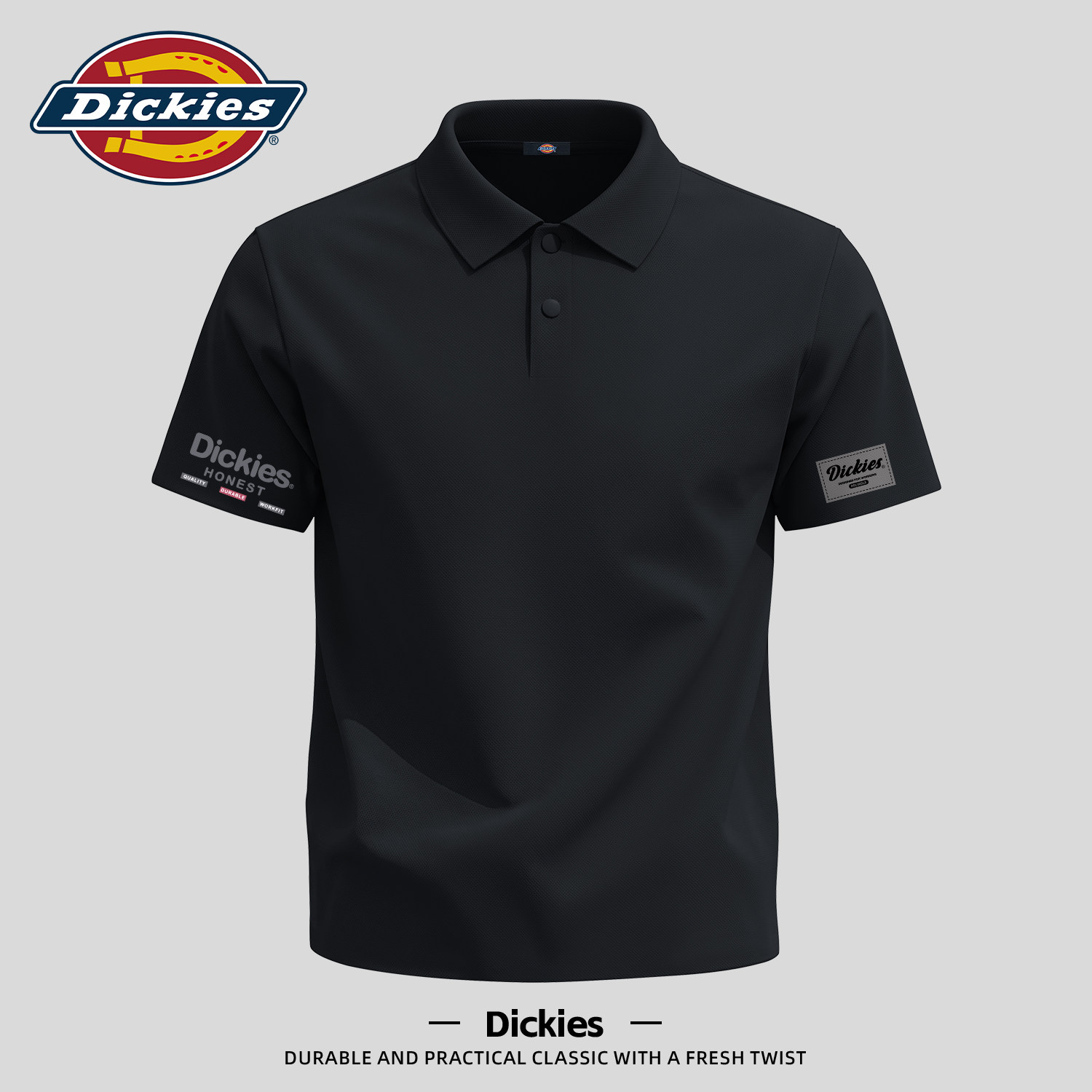 Dickies男士短袖POLO衫夏薄款透气冰丝凉感衣服商务休闲百搭上衣