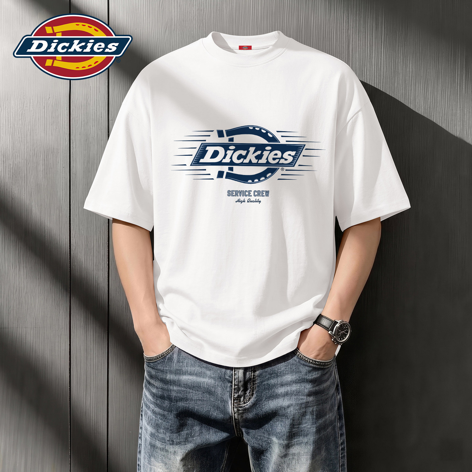Dickies短袖T恤男夏季新款LOGO印花圆领宽松潮流上衣男士夏装衣服