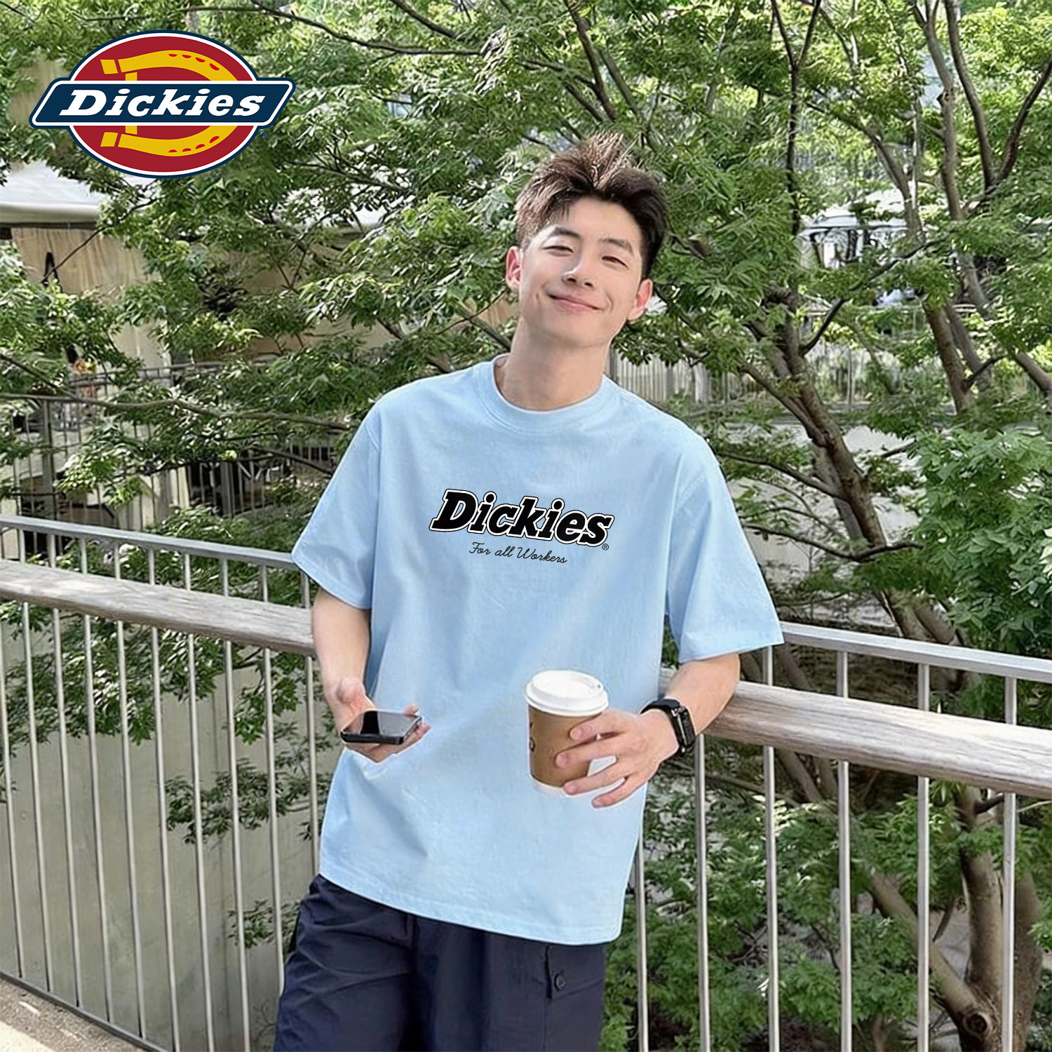 Dickies男士短袖2026新款夏宽松休闲T恤潮流印花圆领百搭纯棉上衣