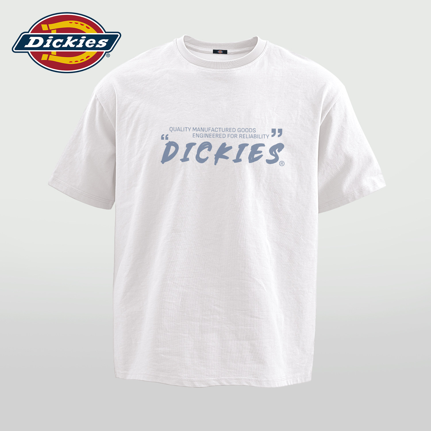 Dickies美式短袖T恤男款白色简约夏季上衣男新款纯棉字母印花衣服