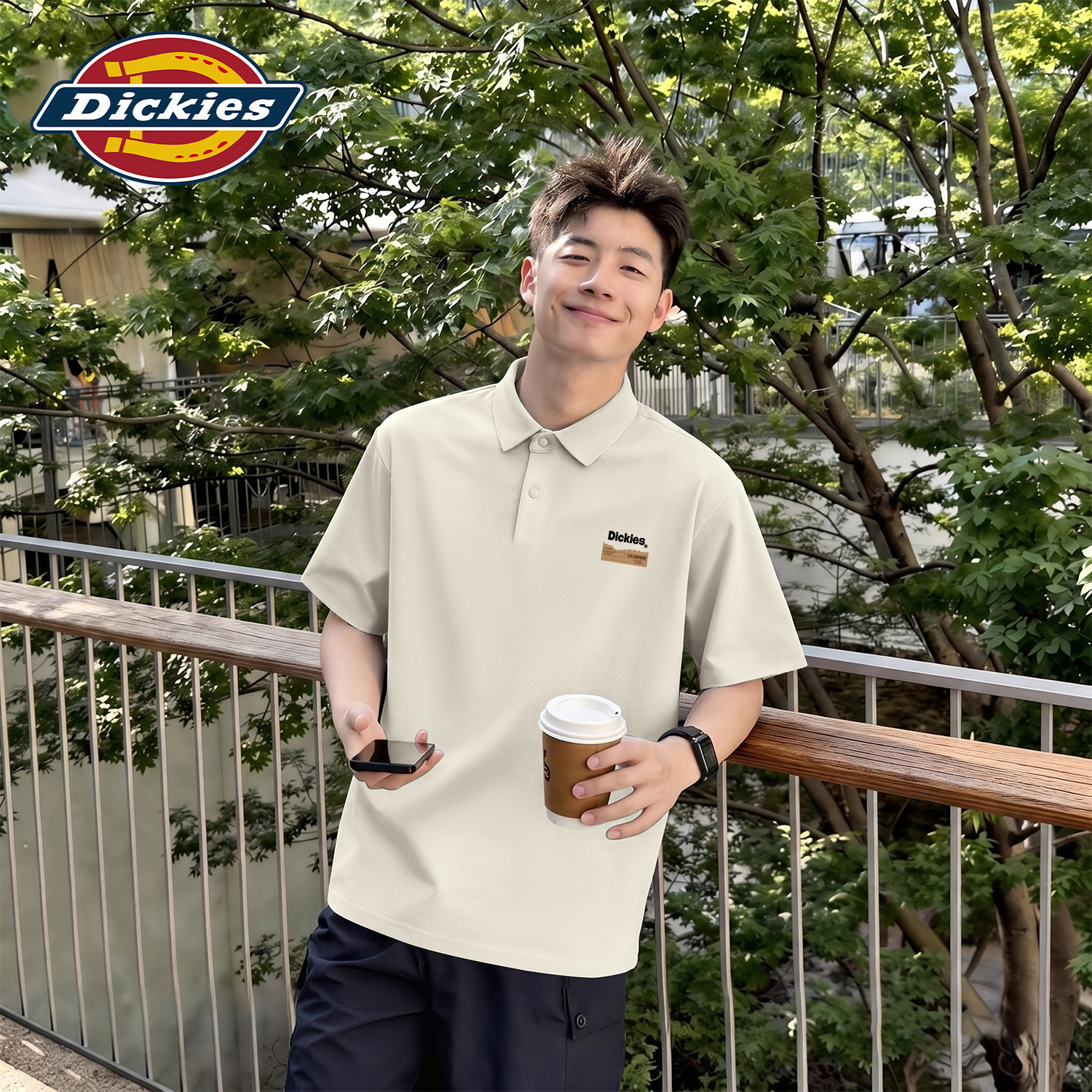 Dickies短袖POLO衫男士夏季速干冰丝上衣商务休闲父亲爸爸装衣服T