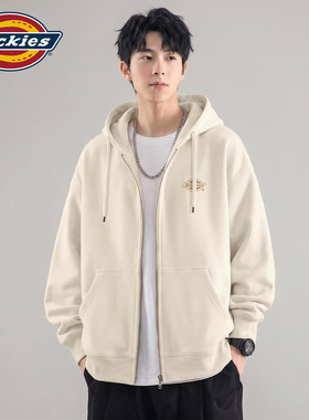 Dickies连帽开衫卫衣男款宽松休闲百搭拉链外套潮男秋季帽衫衣服