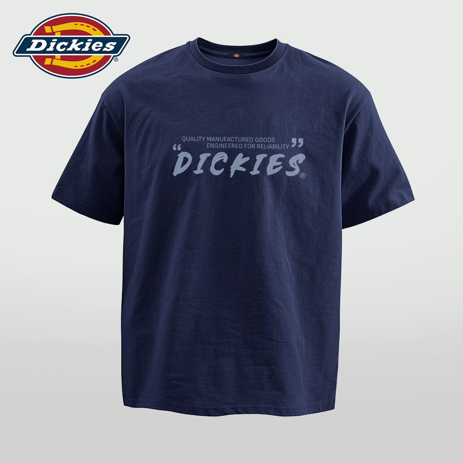 Dickies短袖T恤男士宽松圆领套头衫夏季简约字母印花上衣男半袖潮
