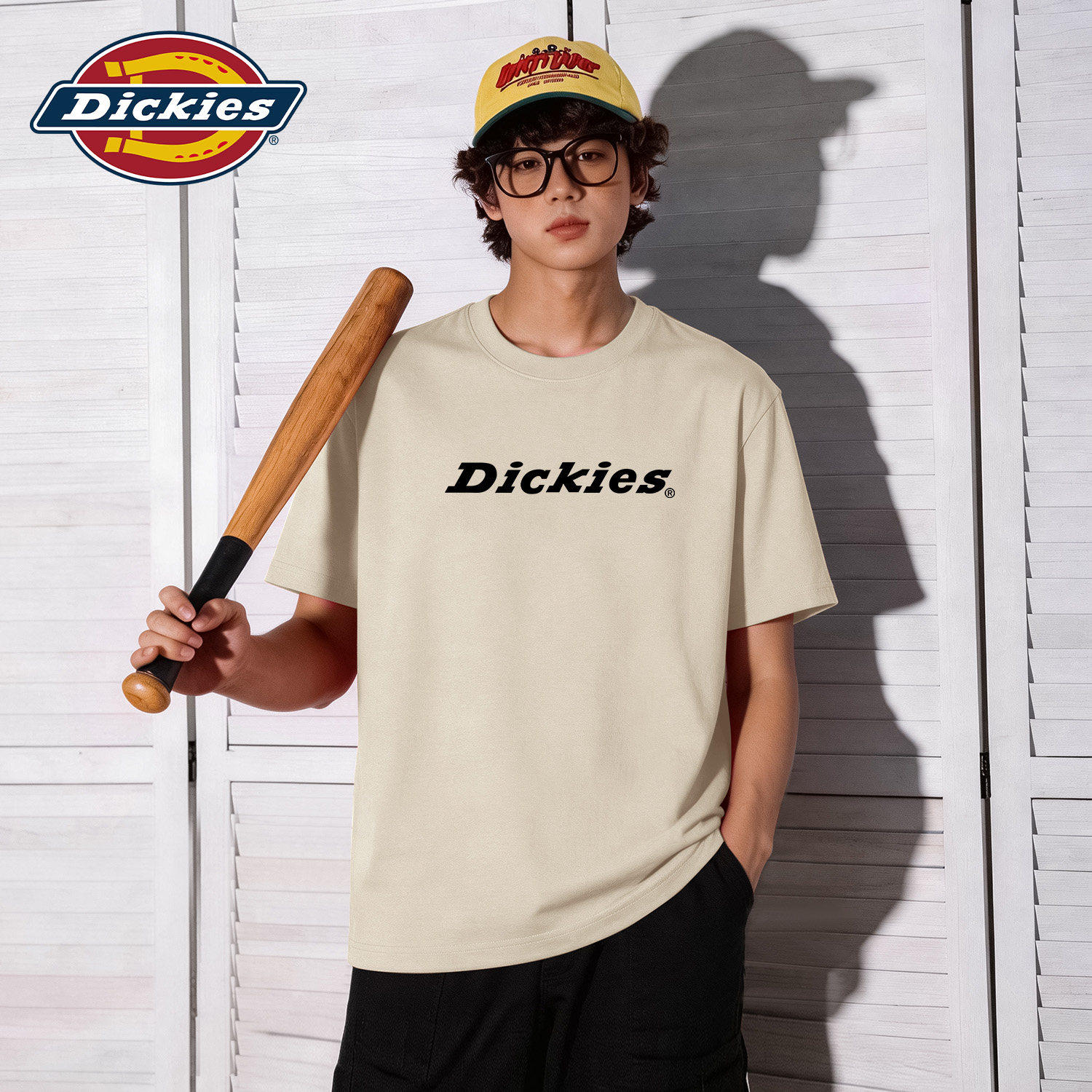 Dickies圆领短袖T恤男款青少年2026夏季新款套头衫男学生半袖衣服