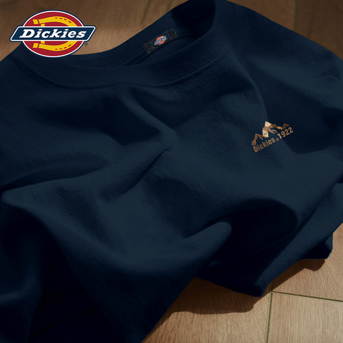 Dickies藏青色短袖T恤男士夏装衣服纯棉2026新款夏季重磅简约衣服