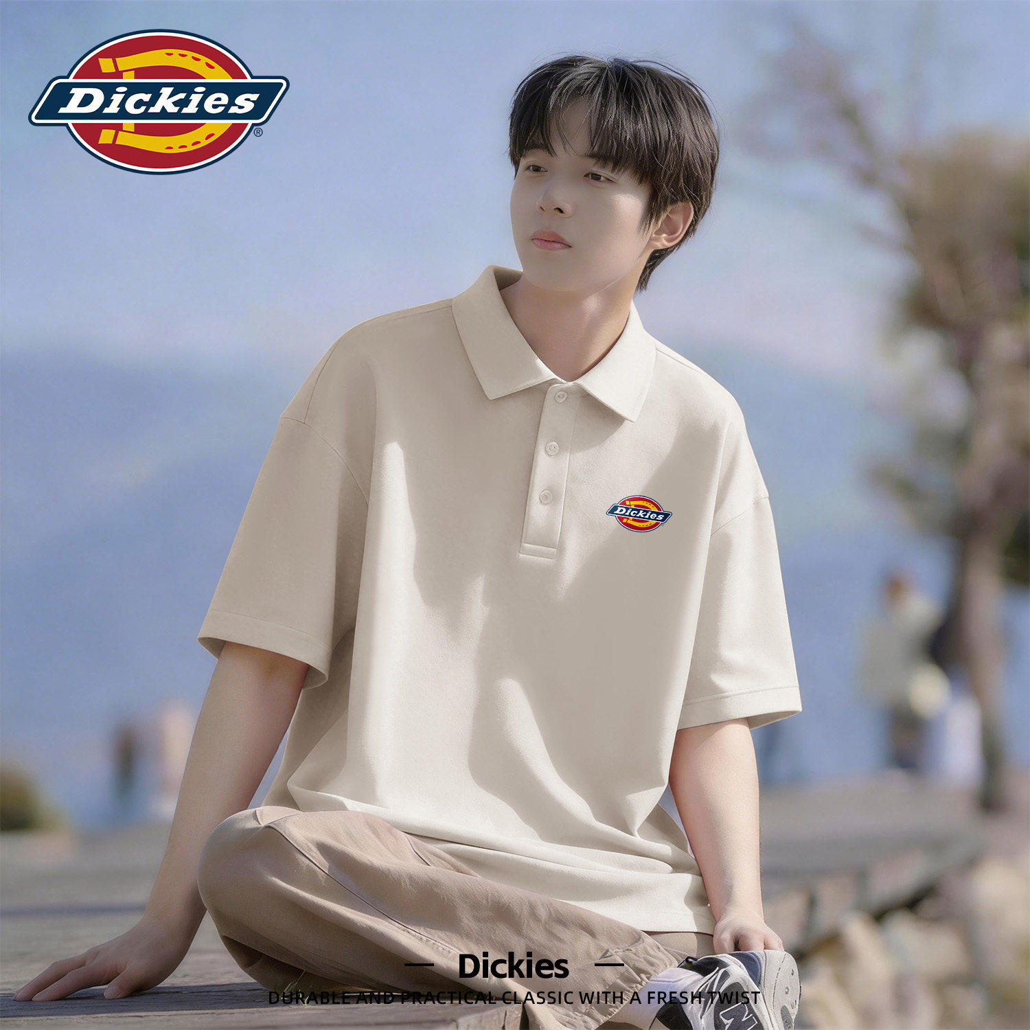 Dickies青少年polo衫短袖男款2026新款夏季宽松休闲网眼男士T恤潮