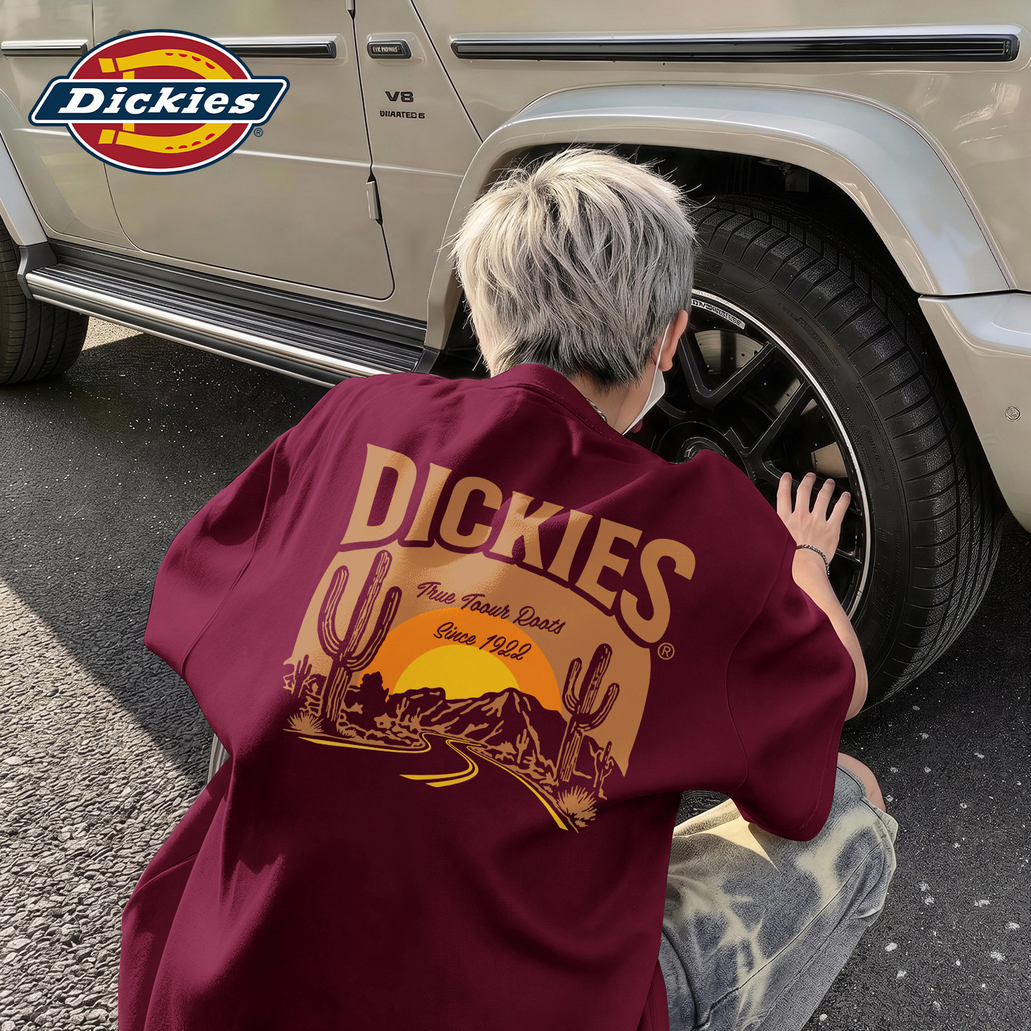 Dickies纯棉重磅短袖T恤男2026新款夏季美式潮流印花圆领百搭上衣