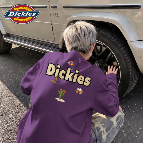 Dickies美式潮牌圆领长袖T恤男款2026秋季新款宽松舒适纯棉打底衫