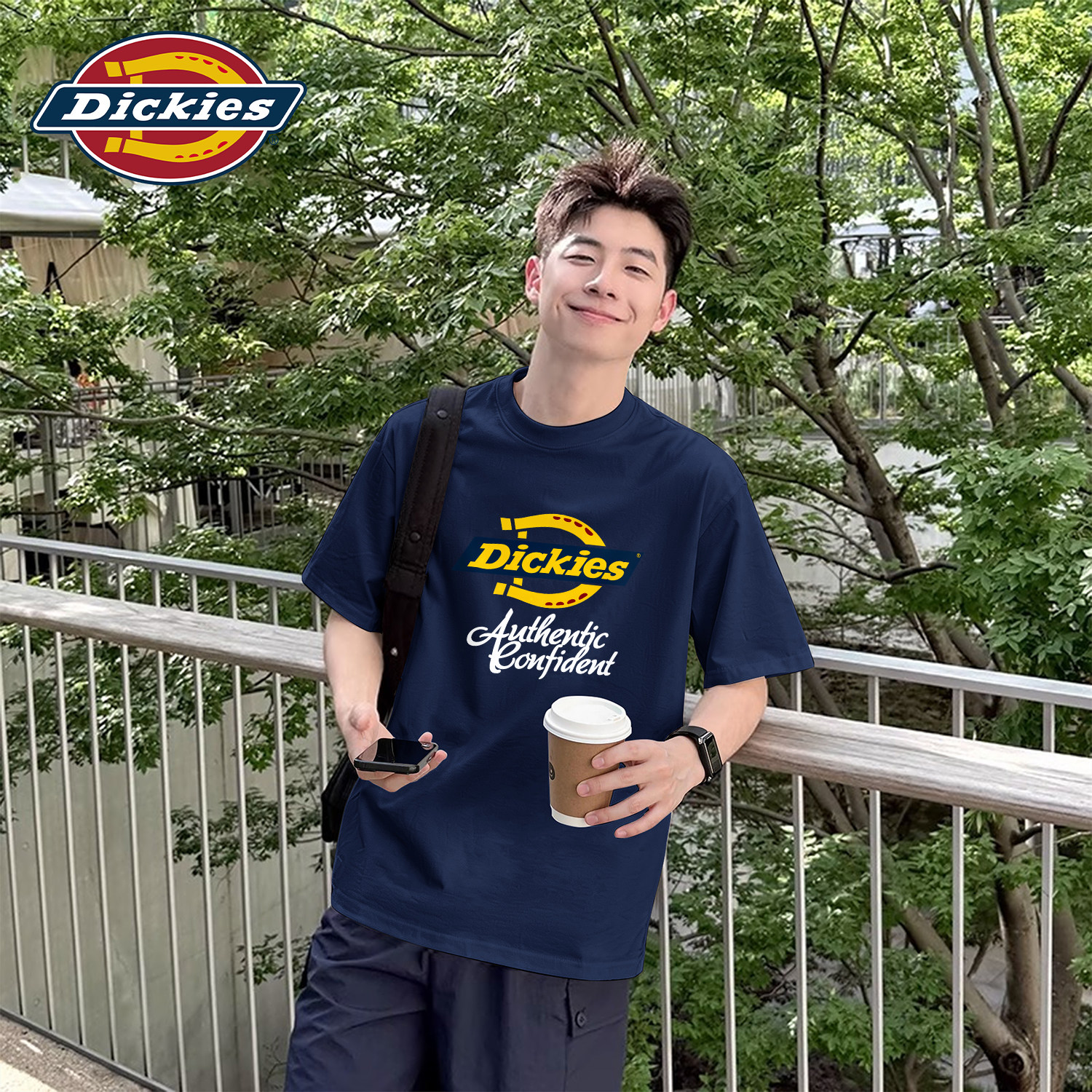 Dickies美式潮牌纯棉短袖男款圆领印花T恤夏宽松百搭透气休闲上衣