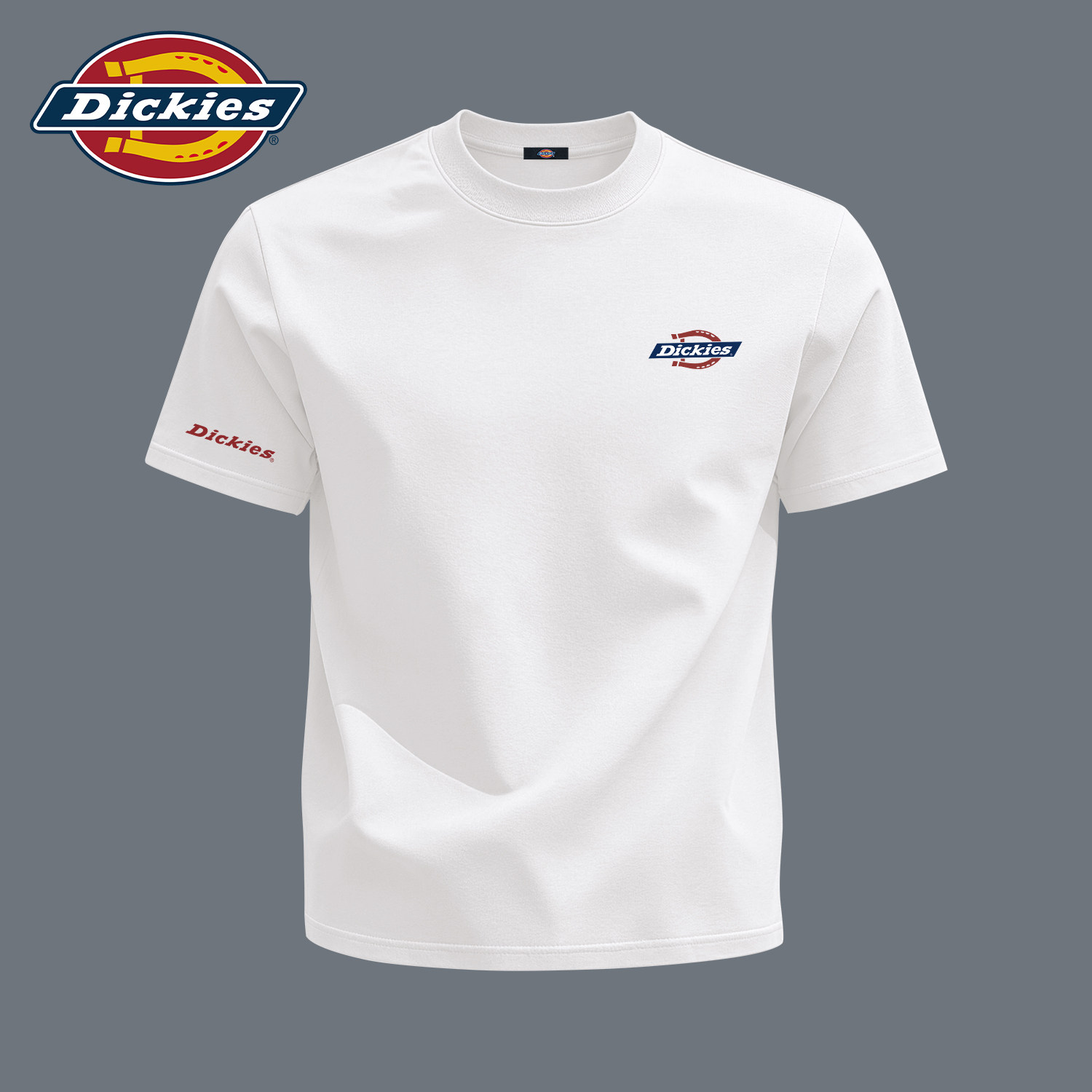 Dickies美式潮牌白色短袖T恤男款大码半袖衣服夏季新款纯棉上衣男