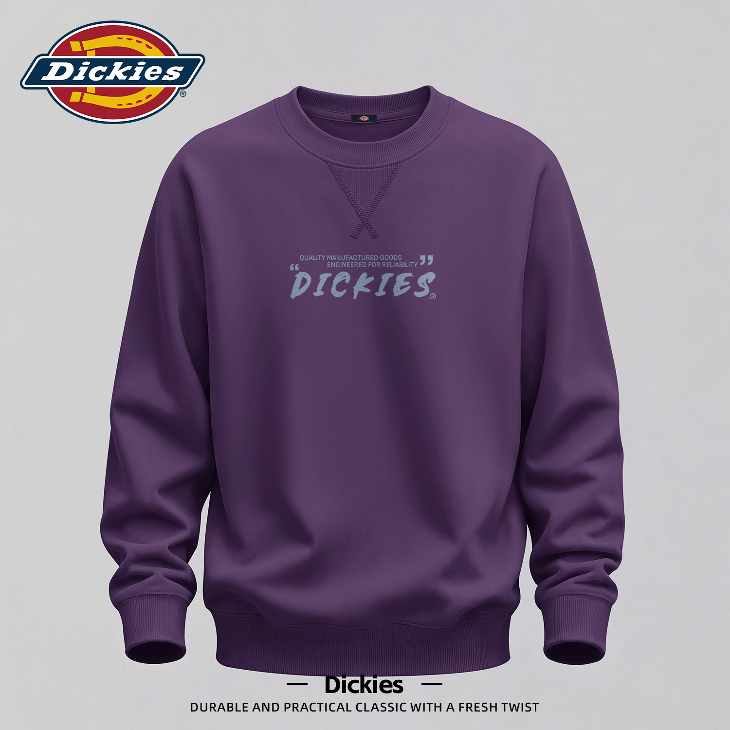 Dickies美式潮牌圆领卫衣男款2026新款早秋情侣宽松休闲印花上衣