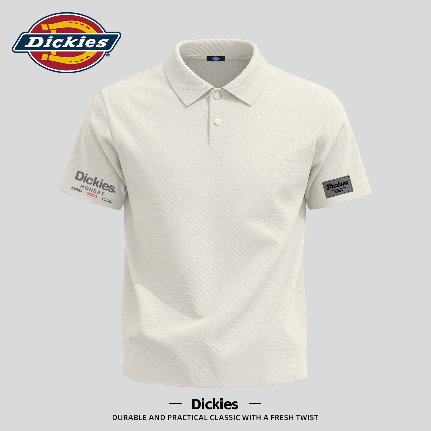 Dickies男士冰丝短袖POLO衫夏季薄款凉感透气印花商务休闲翻领T恤