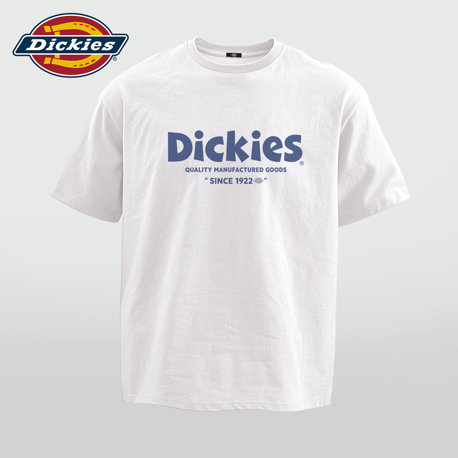 Dickies纯棉短袖T恤男士重磅宽松LOGO印花潮牌上衣青少年五分袖男
