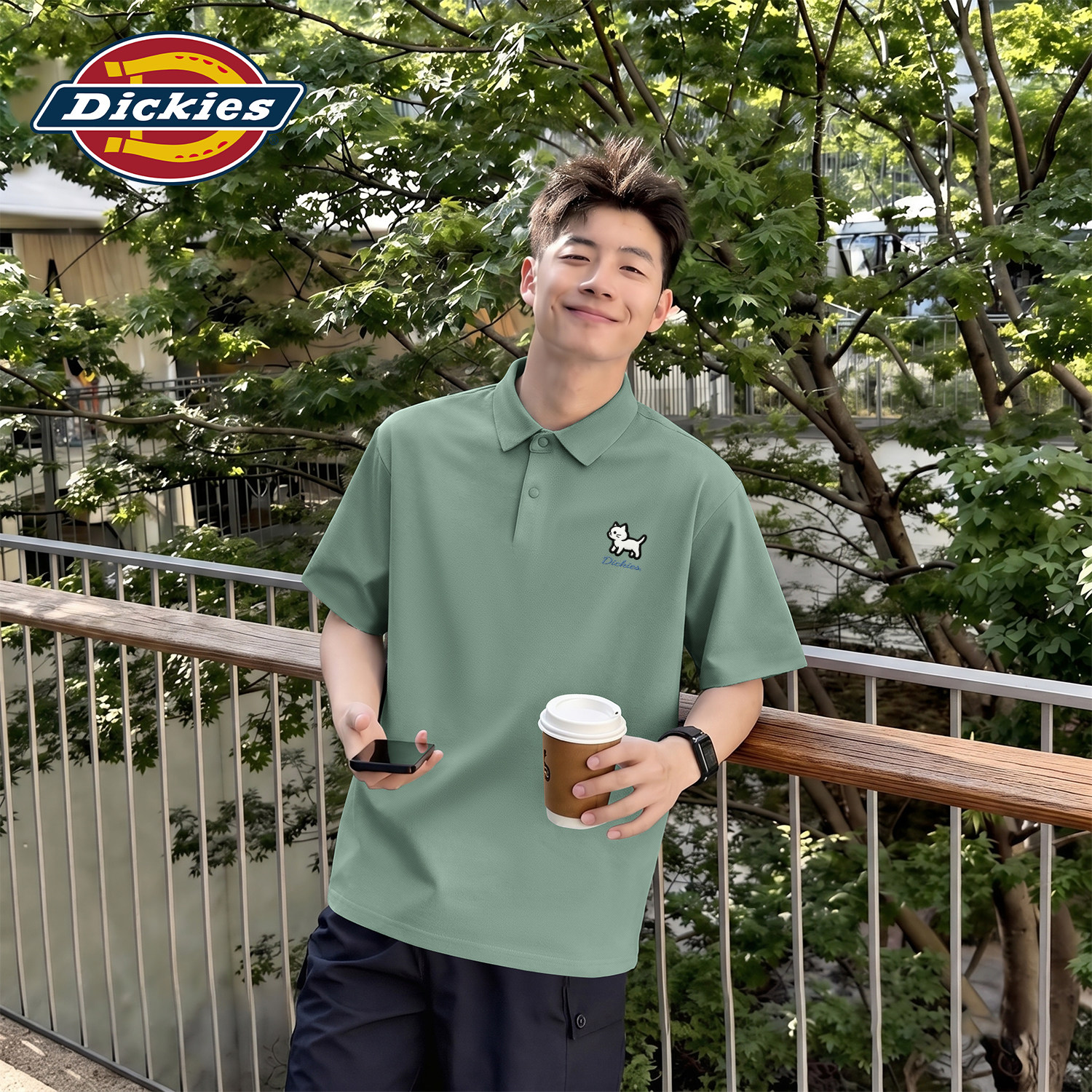 Dickies男士短袖POLO衫夏薄款冰丝翻领商务休闲T恤高级感百搭上衣